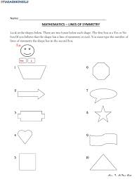 In these geometry worksheets, students identify and draw lines of symmetry. Find The Lines Of Symmetry Worksheet