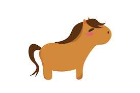 cute cartoon horse vector graphic by