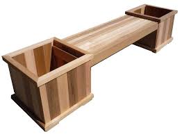 Cedar Bench And Planter Boxes Enhance