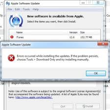 itunes 12 6 update install error