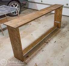how to build a rustic sofa table