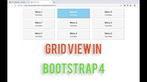 grid view in bootstrap 4 by using cards