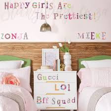 Girls Alphabet Wall Decals Pattern