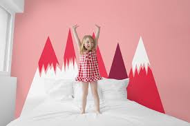 Snowy Pink Mountains Wall Decals
