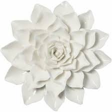 Offer ends tonight at midnight est. Handmade White Ceramic Flowers 3d Wall Decor Hanging Wall Art Decorations Ebay