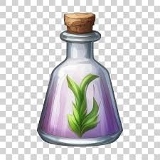 Potion Bottle With Magic Elixir Cartoon
