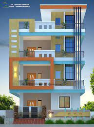 24 Feet Front Elevation Design Double Floor Simple gambar png