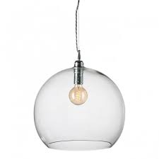 Large Clear Blown Glass Globe Ceiling