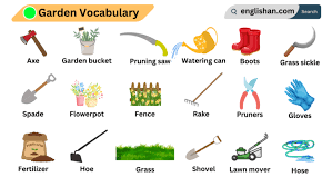 gardening tools name in english with