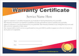 sle warranty certificate templates