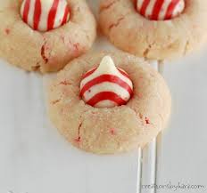 candy cane peppermint kiss cookies