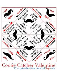 Printable Mustache Valentine Cootie Catcher Pdf Greensboro Com