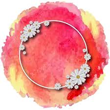 luxury flower frame circle shape