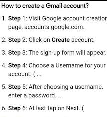 write the steps to create an e mail id