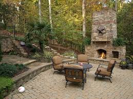 Outdoor Stone Fireplace And Stone