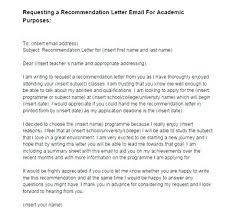 Asking For A Recommendation Letter Email Template Reference Sample