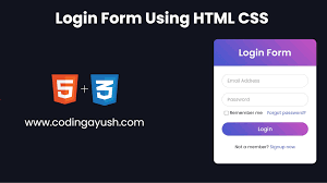 login form design using html css with