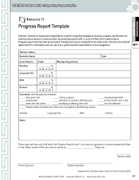 Progress Report Example For Students Weekly Template