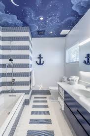 small bathrooms in blue and white