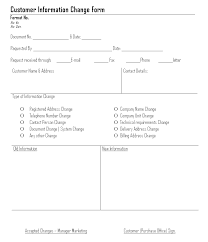 Customer Information Change Form Format