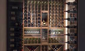 frameless glass wine cellar