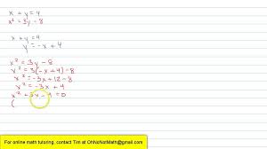 quadratic equations by substitution