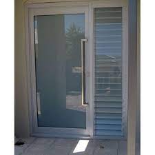 plain aluminium front door glass for