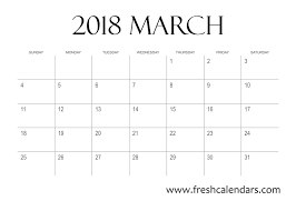 March 2018 Printable Calendars Fresh Calendars