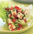 asian lime and herbed tofu in lettuce cups