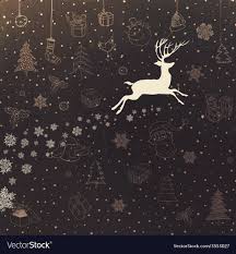 vine christmas background with deer