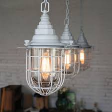 Industrial Pendant Light In Nautical Style With Clear Glass Shade White Beautifulhalo Com