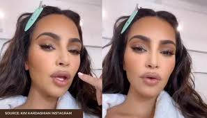 kim kardashian displays her make up