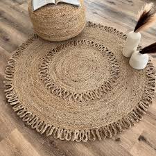 artisitic hand woven jute round rug