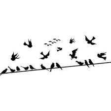 birds on a wire wall art sticker