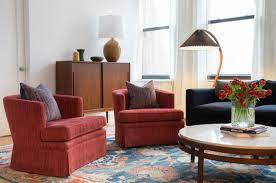 75 Transitional Red Living Room Ideas