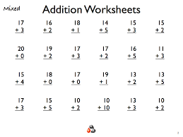addition worksheets for grade 1