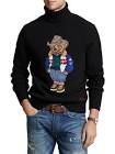 Polo Embroidered Turtleneck Wool Sweater