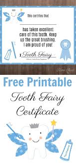 free printable tooth fairy certificate