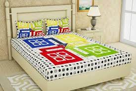 Indian Ludo Queen Size Cotton Bed Sheet