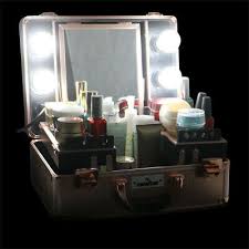 train case vanity mirror box