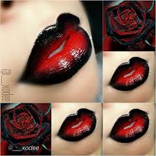 black and red rose lips