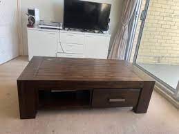 Dark Wooden Coffee Table With Storage