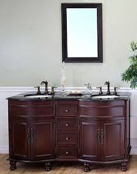The installation of a double sink vanity is a great way to enhance the functionality of the bathroom. 62inc Traditional Double Sink Bathroom Vanity S4105 From Walnut Bathroom Vanity Wooden Bathroom Vanity