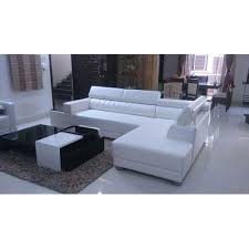 modern white l shape leather sofa set