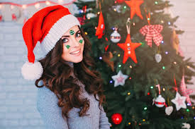 christmas face gems tattoo stickers