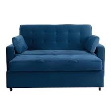 Navy Blue Polyester Queen Size Sofa Bed
