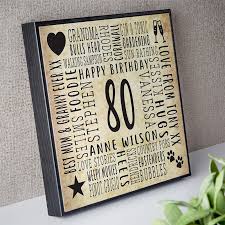 80th birthday personalised gifts for