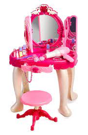 pink princess make up vanity table for