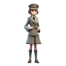 3d digital render of a female police