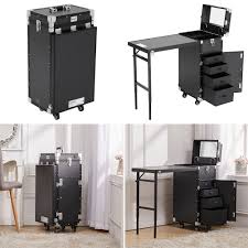 folding makeup nail table trolley box